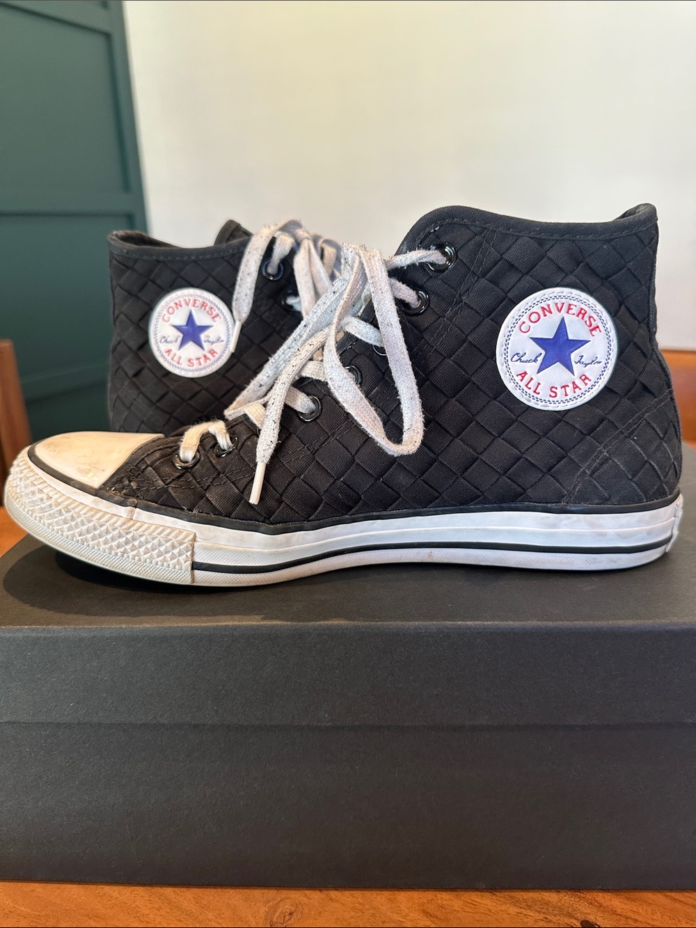 Converse Black High-Top Sneakers with White Accents